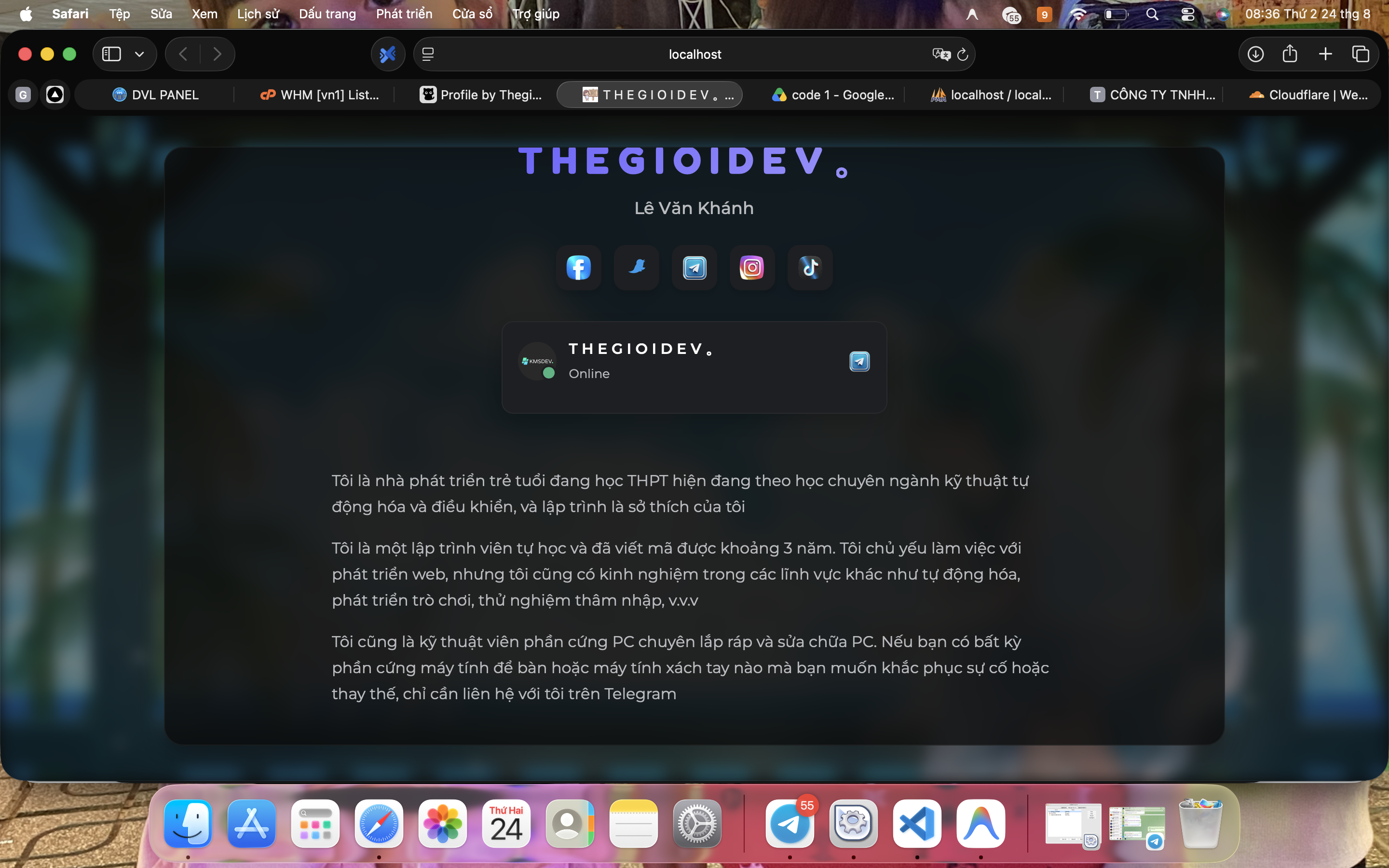 Tạo Web Profile